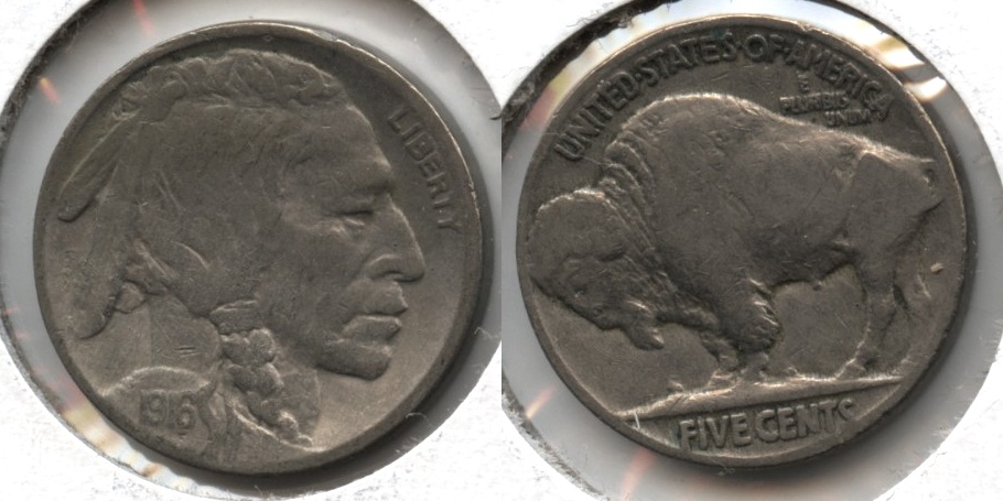 1916 Buffalo Nickel VG-8 #ai Obverse Acid