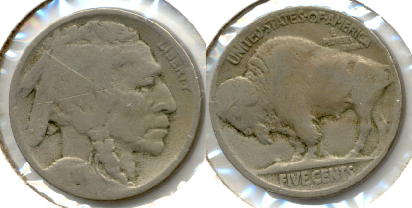1917-D Buffalo Nickel Good-4 a Obverse Scratch