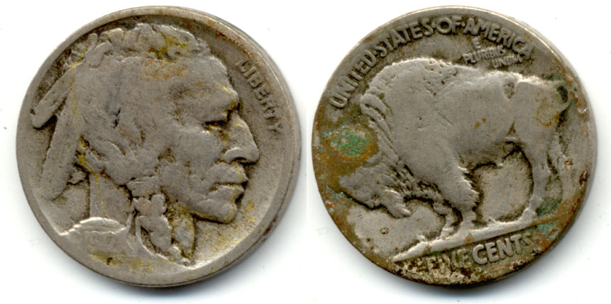 1917-D Buffalo Nickel Good-4 b Some Corrosion