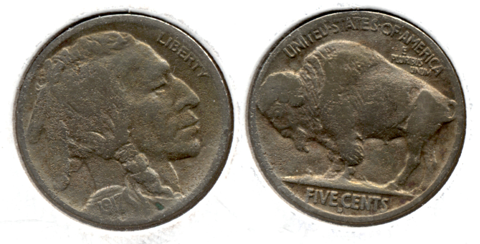 1917-D Buffalo Nickel VG-8 b Porous