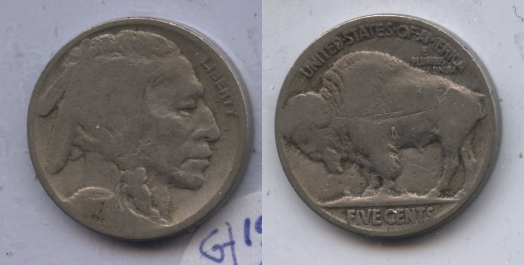 1917 Buffalo Nickel Good-4 #bg Reverse Scratch