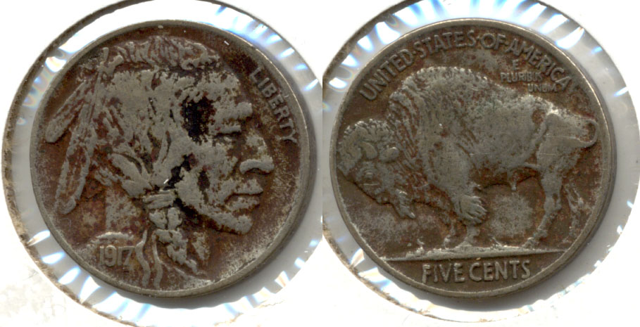 1917 Buffalo Nickel VF-20 #c Dark Fields