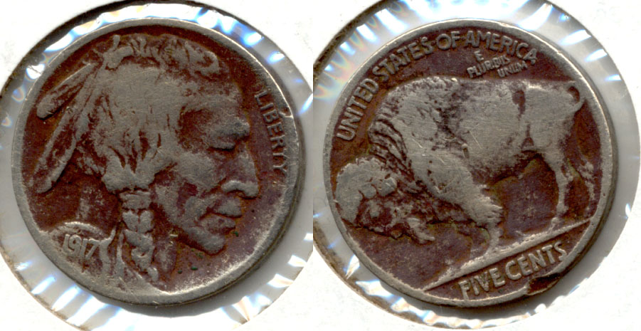 1917 Buffalo Nickel VG-8 m Edge Bumps