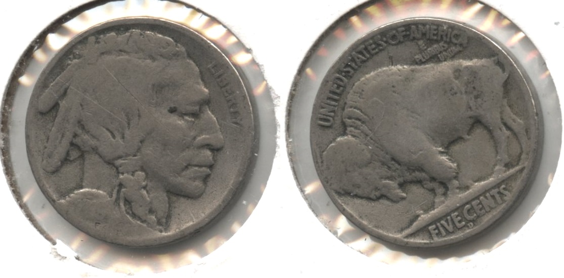 1919-D Buffalo Nickel Good-4 #c Obverse Scratch