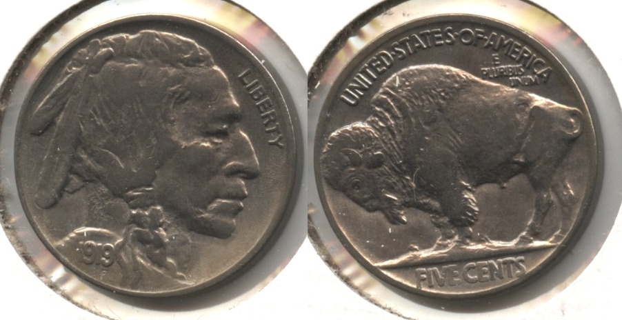 1919 Buffalo Nickel AU-50 #b