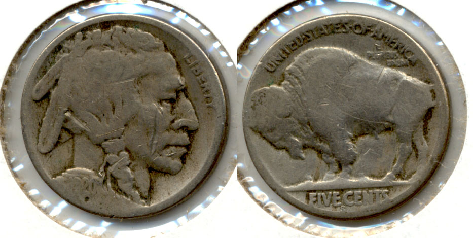 1920-S Buffalo Nickel AG-3 bh Obverse Scratch