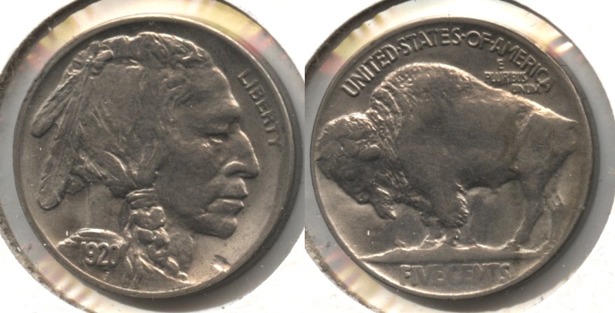 1920 Buffalo Nickel AU-55 #a Struck Through