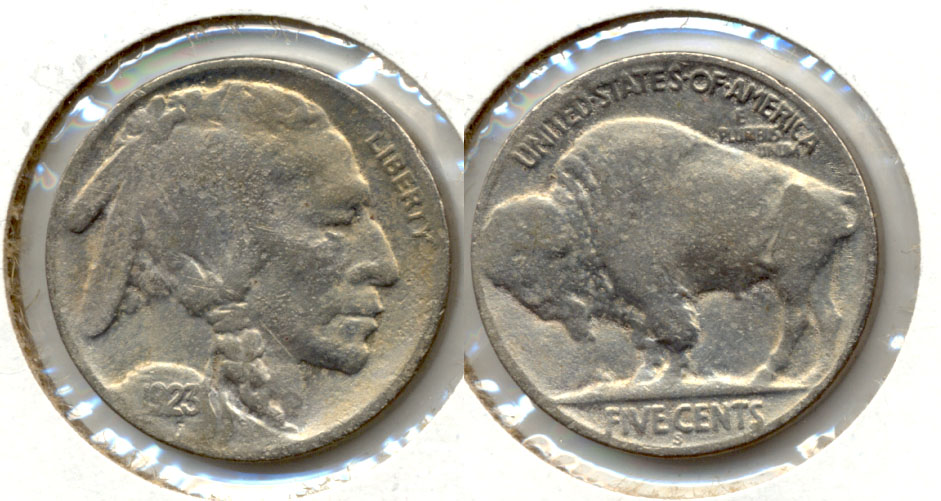 1923-S Buffalo Nickel Good-4 bg Acid Dip