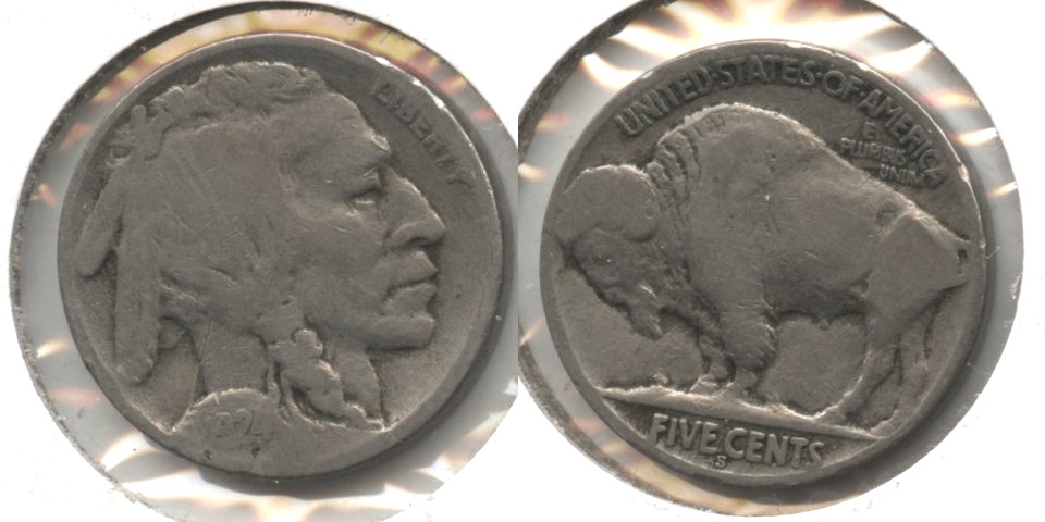 1924-S Buffalo Nickel Good-4 #f Obverse Scratch