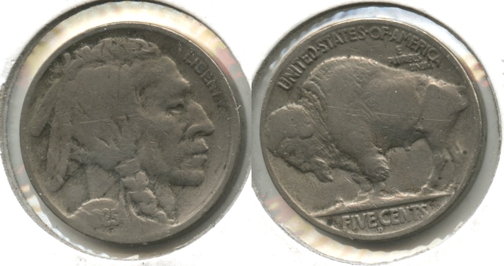 1925-D Buffalo Nickel VG-8 #b Obverse Scratch