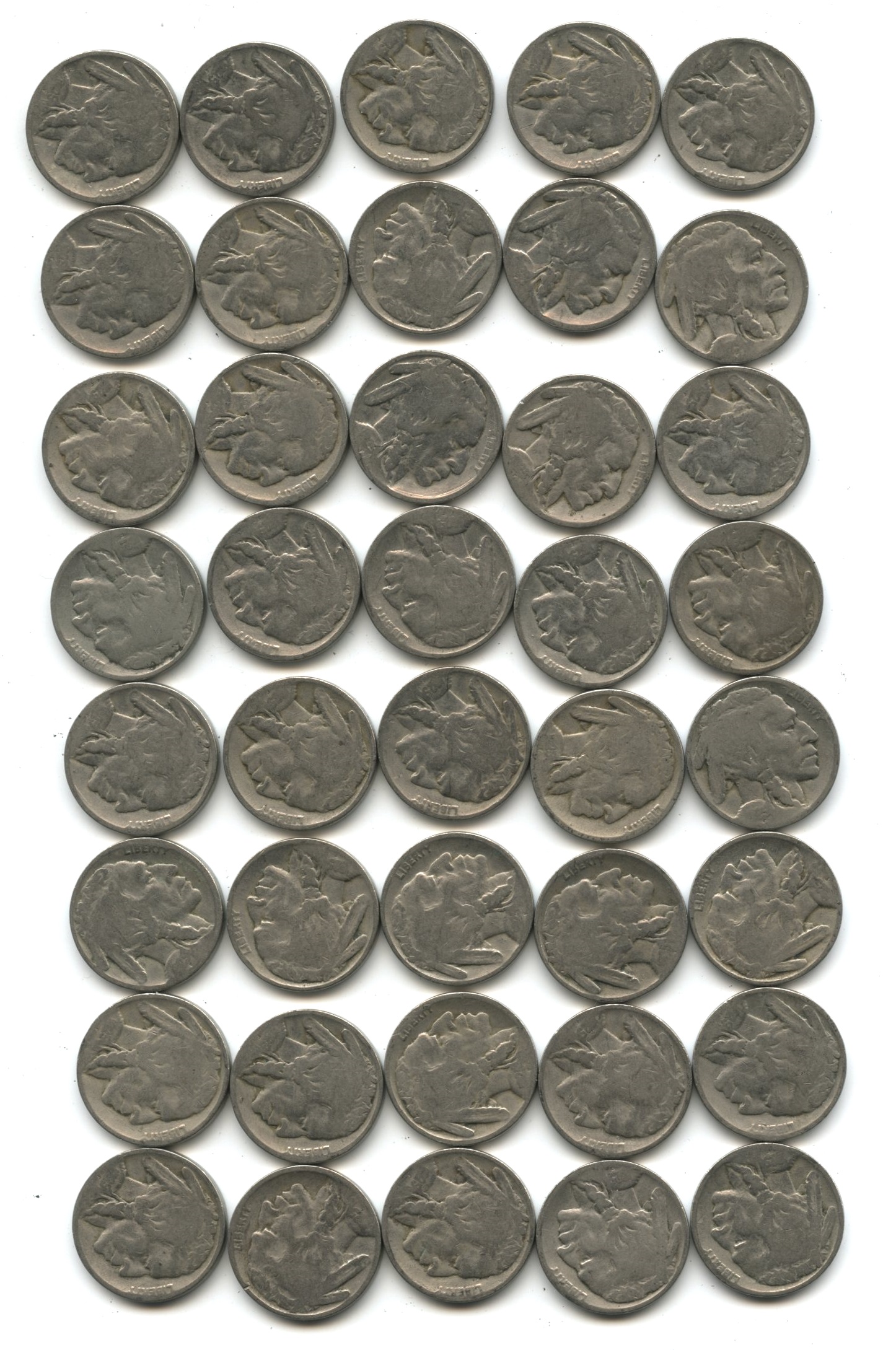 1925 Buffalo Nickel AG Roll