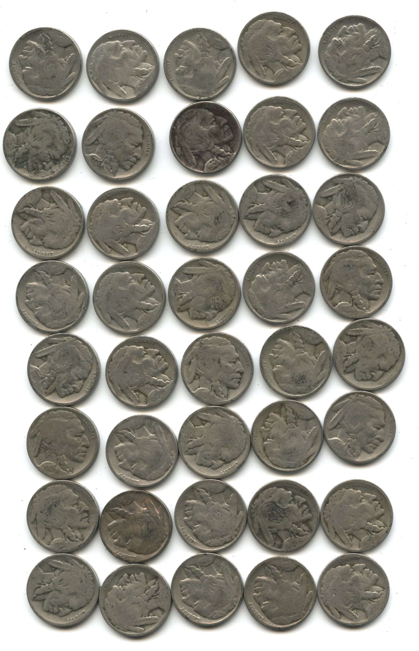 1926-D Buffalo Nickel AG-3 Roll #h