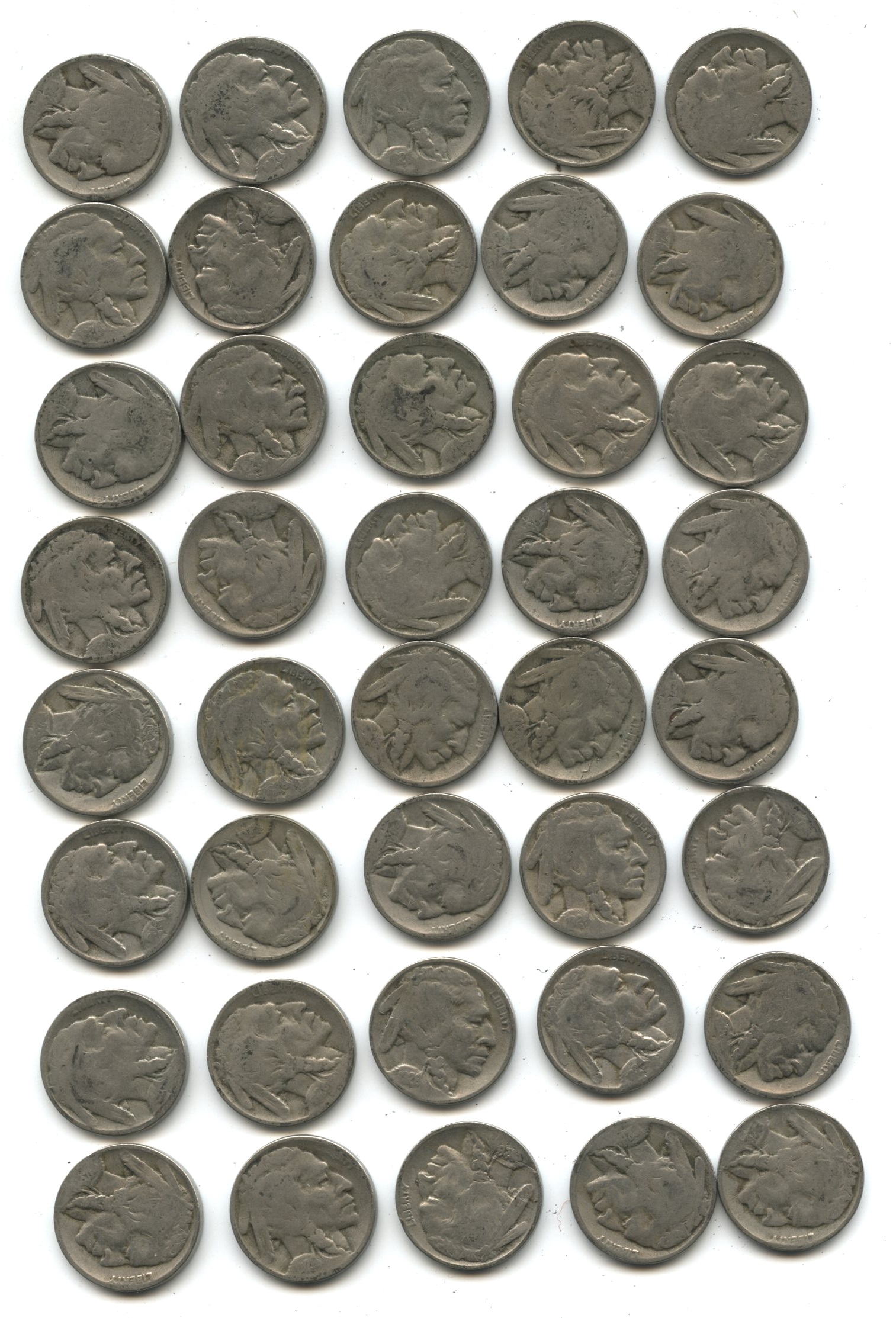 1926-D Buffalo Nickel AG-3+ Roll #l