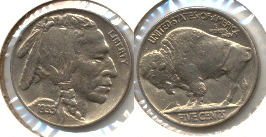 1935 Buffalo Nickel AU-50 a Reverse Scratch