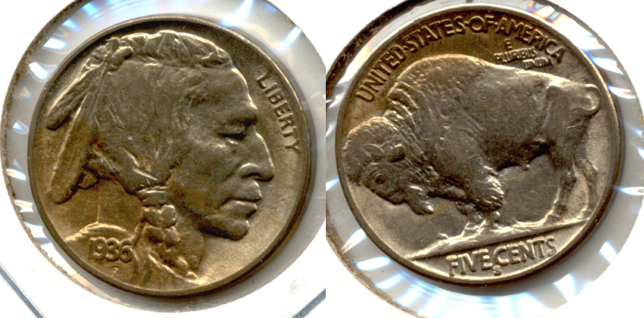 1936-S Buffalo Nickel AU-50 a
