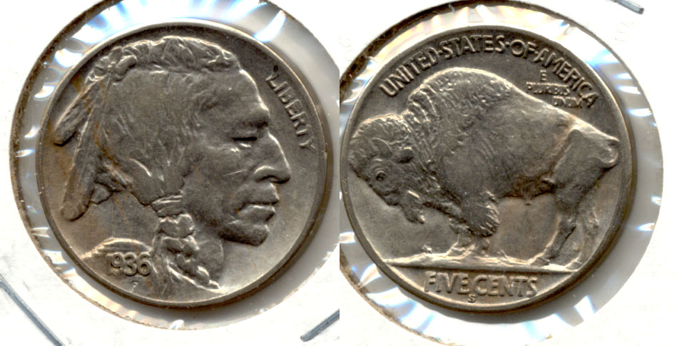 1936-S Buffalo Nickel AU-50 b