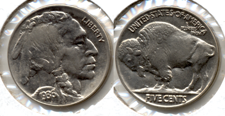 1936 Buffalo Nickel MS-63 e