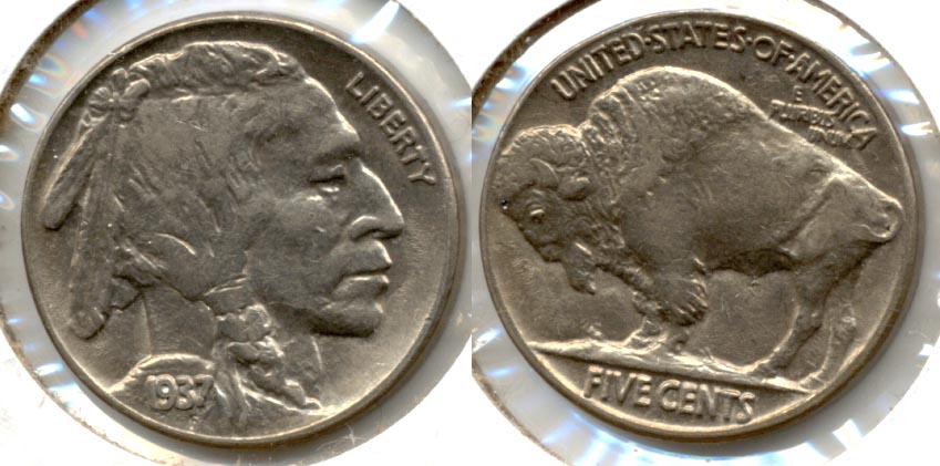 1937 Buffalo Nickel AU-50 h