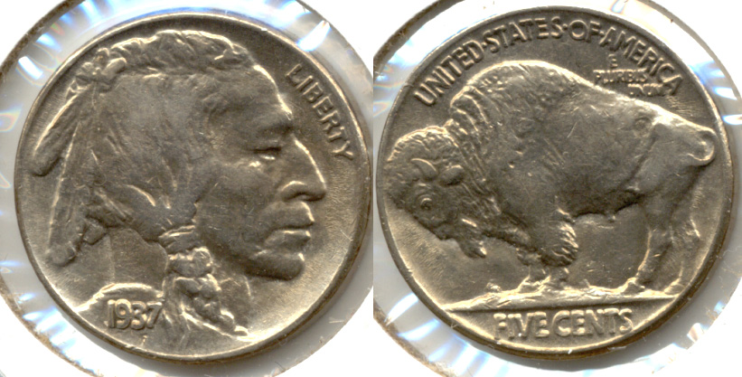 1937 Buffalo Nickel AU-55 o