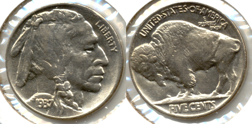 1937 Buffalo Nickel AU-58 p