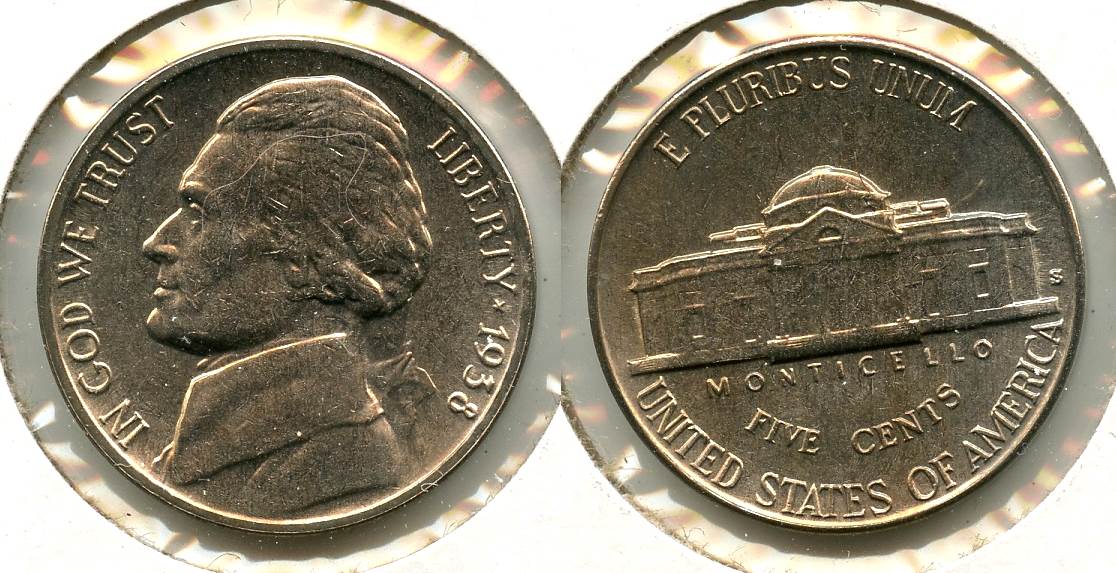 1938-S Jefferson Nickel Mint State #f