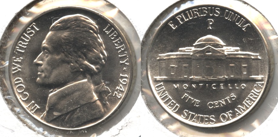 1942-P Jefferson Silver War Nickel Mint State