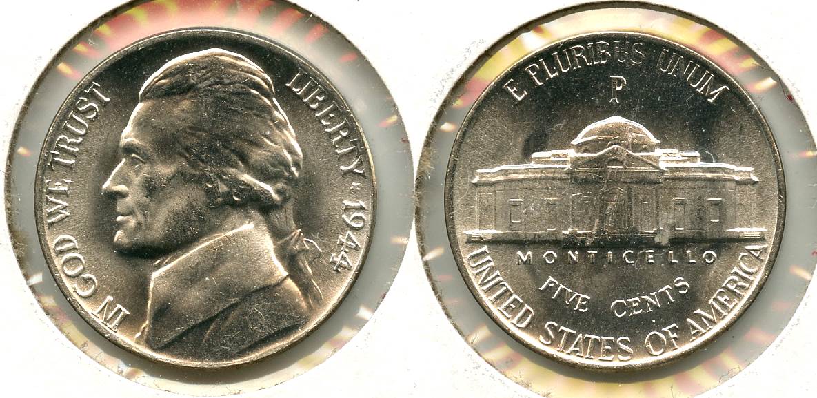 1944-P Jefferson Silver War Nickel Mint State #a