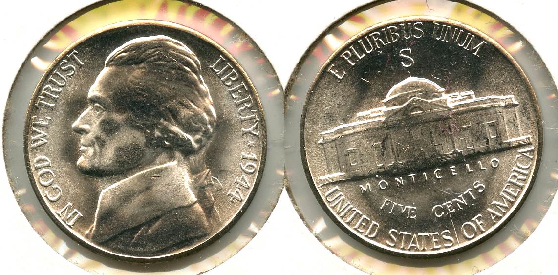 1944-S Jefferson Silver War Nickel Mint State