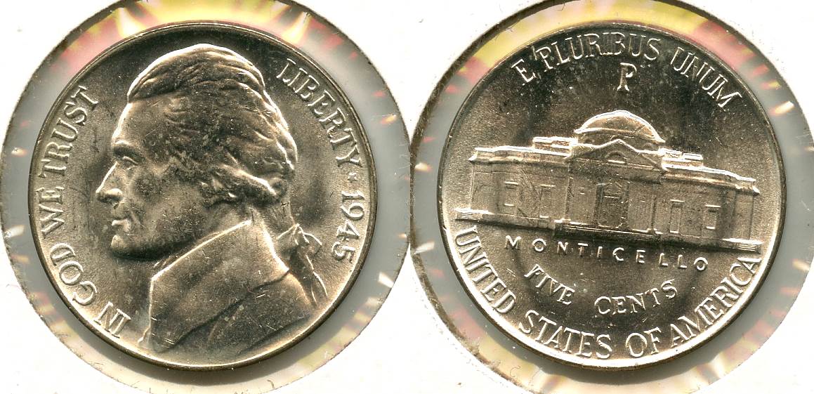 1945-P Jefferson Silver War Nickel Mint State #c