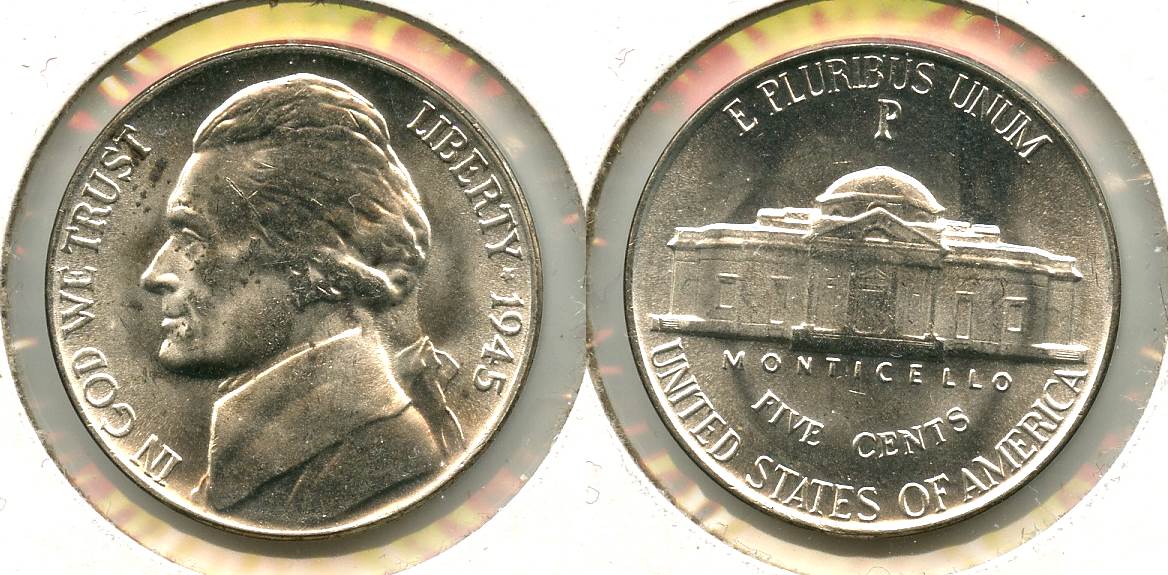 1945-P Jefferson Silver War Nickel Mint State #g