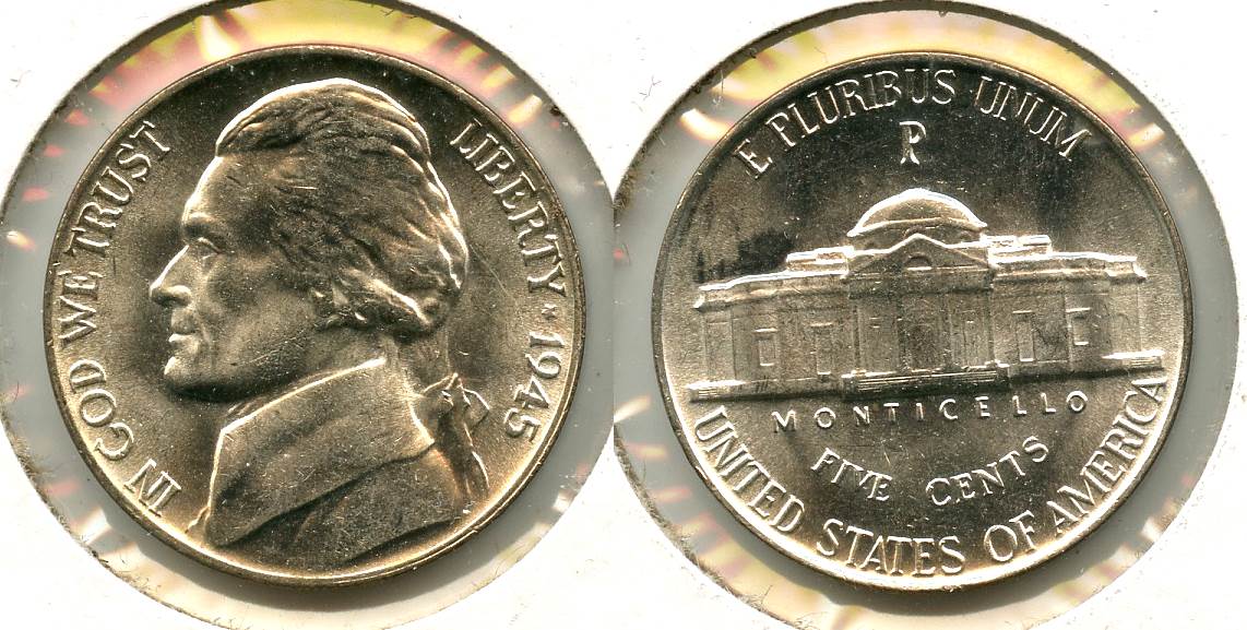 1945-P Jefferson Silver War Nickel Mint State #h