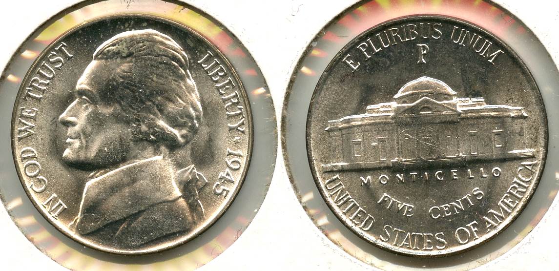 1945-P Jefferson Silver War Nickel Mint State #j