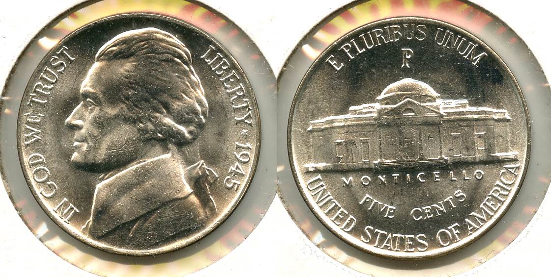 1945-P Jefferson Silver War Nickel Mint State #l