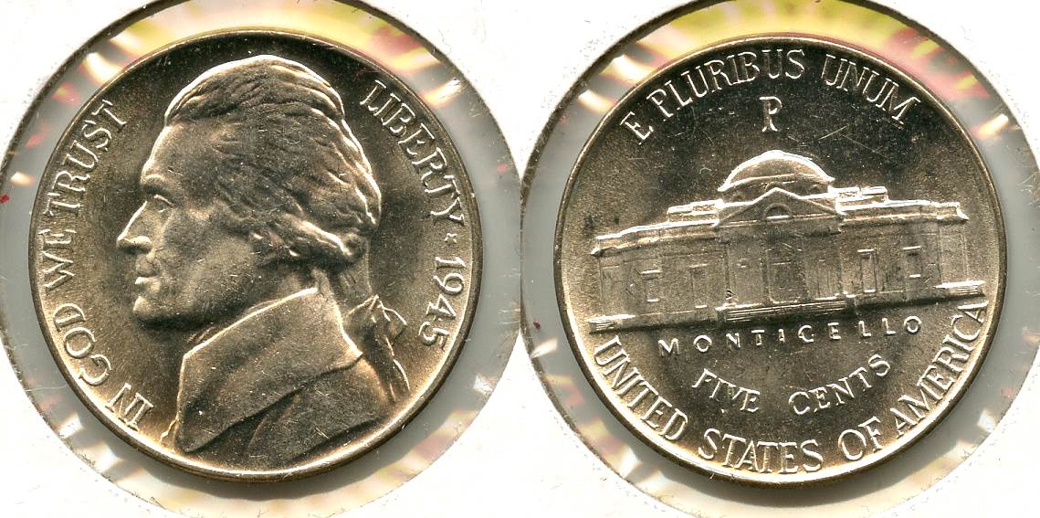 1945-P Jefferson Silver War Nickel Mint State #p