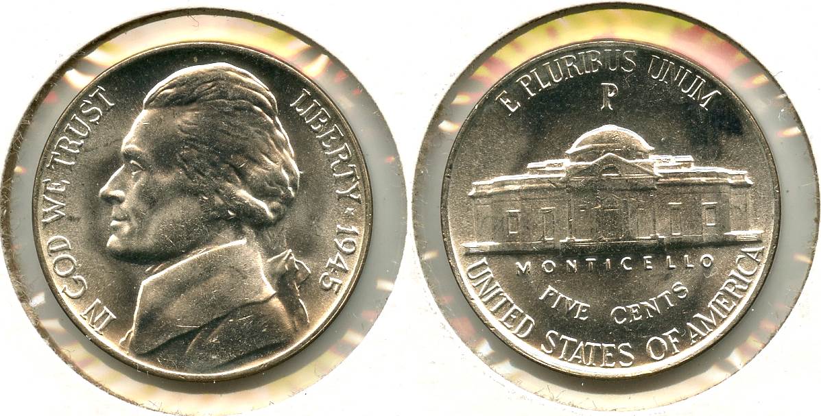 1945-P Jefferson Silver War Nickel Mint State #s