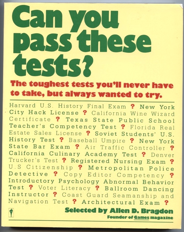 Can You Pass These Tests by Allen D Bragdon Published 1987