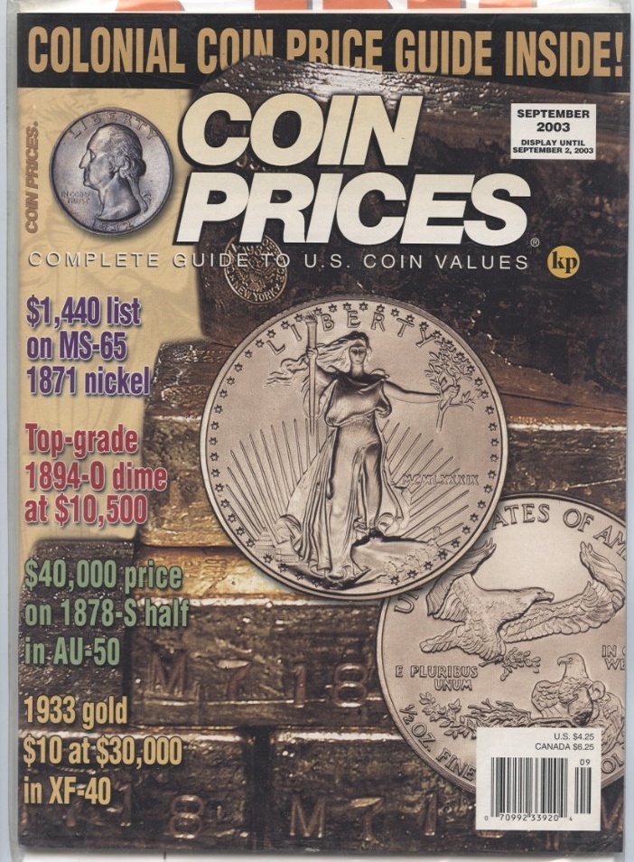 Coin Prices Magazine September 2003