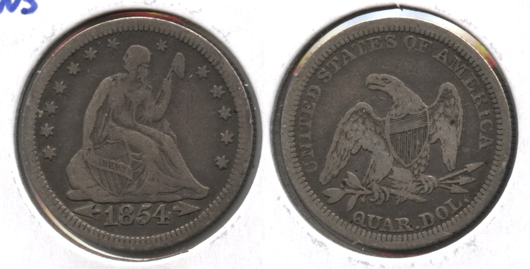 1854 Seated Liberty Quarter Fine-15