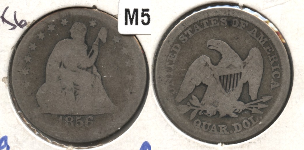 1856 Seated Liberty Quarter AG-3 #a