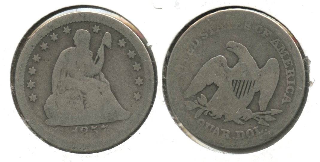 1857 Seated Liberty Quarter AG-3 #e