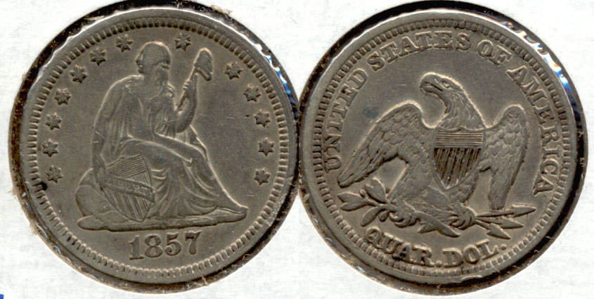 1857 Seated Liberty Quarter EF-40