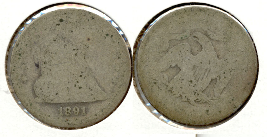 1891 Seated Liberty Quarter Fair-2 d