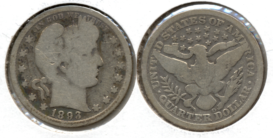 1893-O Barber Quarter AG-3