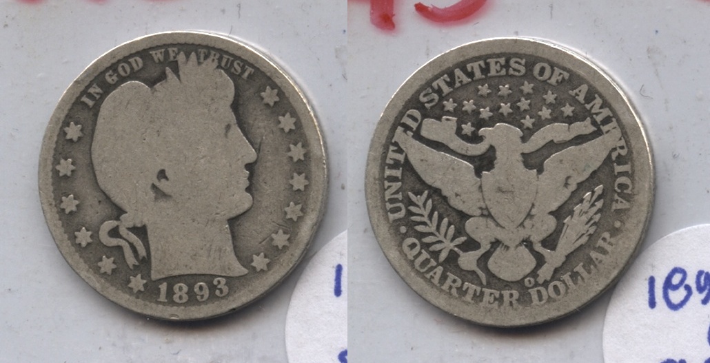 1893-O Barber Quarter Good-4 #a