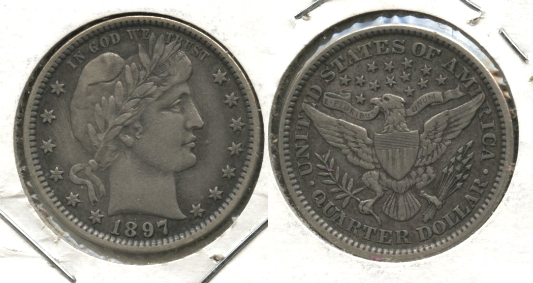 1897 Barber Quarter EF-40 Obverse Scratches