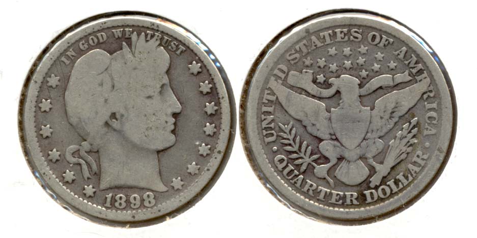 1898 Barber Quarter Good-4 g
