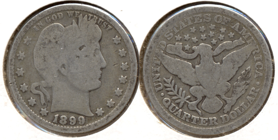 1899 Barber Quarter Good-4 n Cleaned