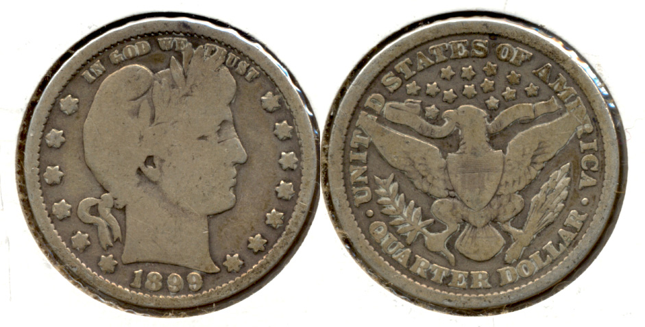 1899 Barber Quarter Good-6 Cleaned Retoned