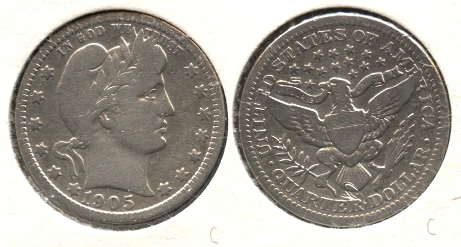 1905 Barber Quarter VG-8 Cleaned Scratched