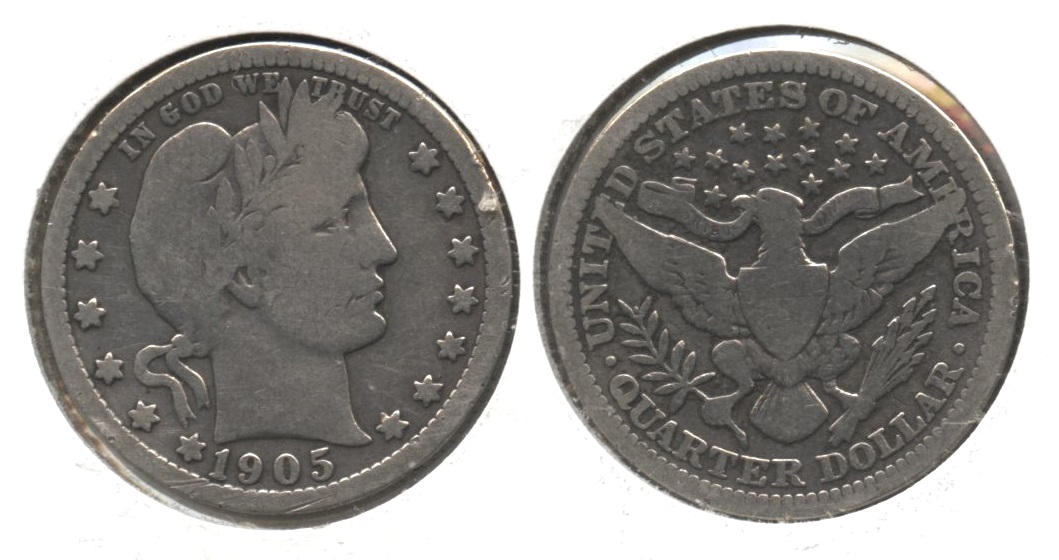 1905 Barber Quarter VG-8 #a Cleaned